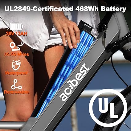 ACTBEST e-bike internal battery view with open frame