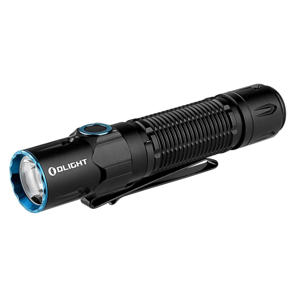 OLIGHT Warrior 3S 2300 Lumens Rechargeable Tactical Flashlight, Compact Dual-Switches LED Bright Light with Proximity Sensor, Powered by Customized Battery for Emergency, EDC and Searching (Black) – Featured Image