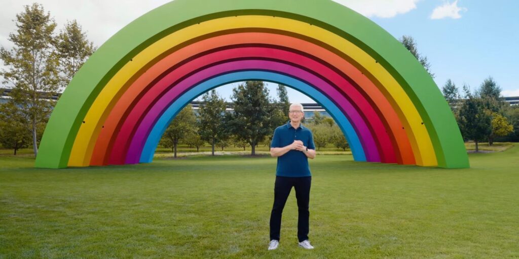 tim cook apple park rainbow bg p3EcEw