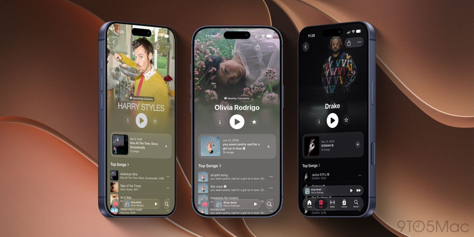 apple music ios 27 artist pages new design JJd9vE